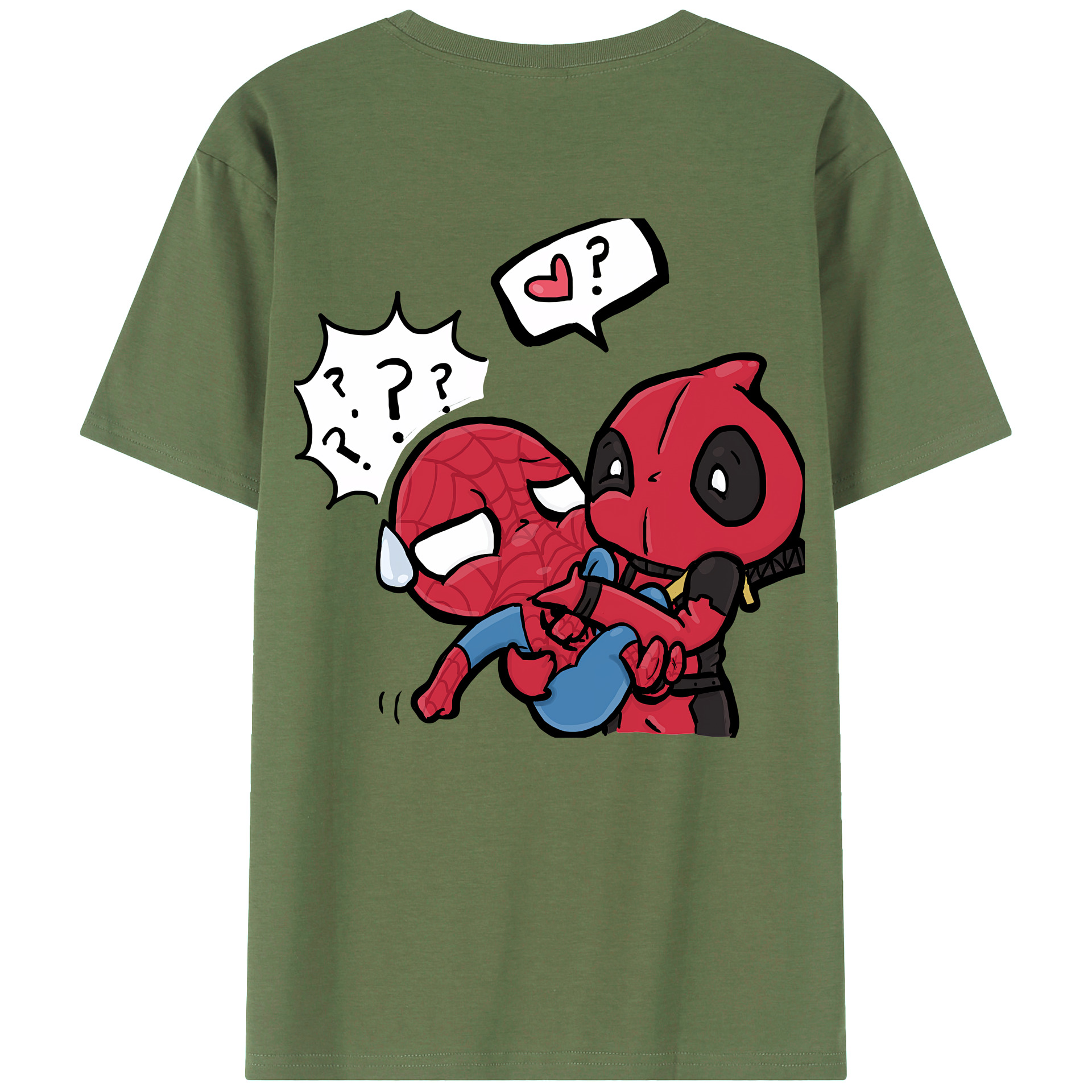 （画像用） Deadpool デッドプール 綿100％ メンズ半袖Tシャツ（バックプリント） 通気性